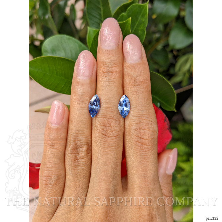 4.15 Ct.Tw. Blue Sapphire Pair from Madagascar