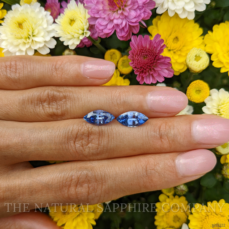 4.15 Ct.Tw. Blue Sapphire Pair from Madagascar