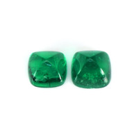2.09 Ct.Tw.Total Carat Weight Cabochon Emerald Pair from Afghanistan Video