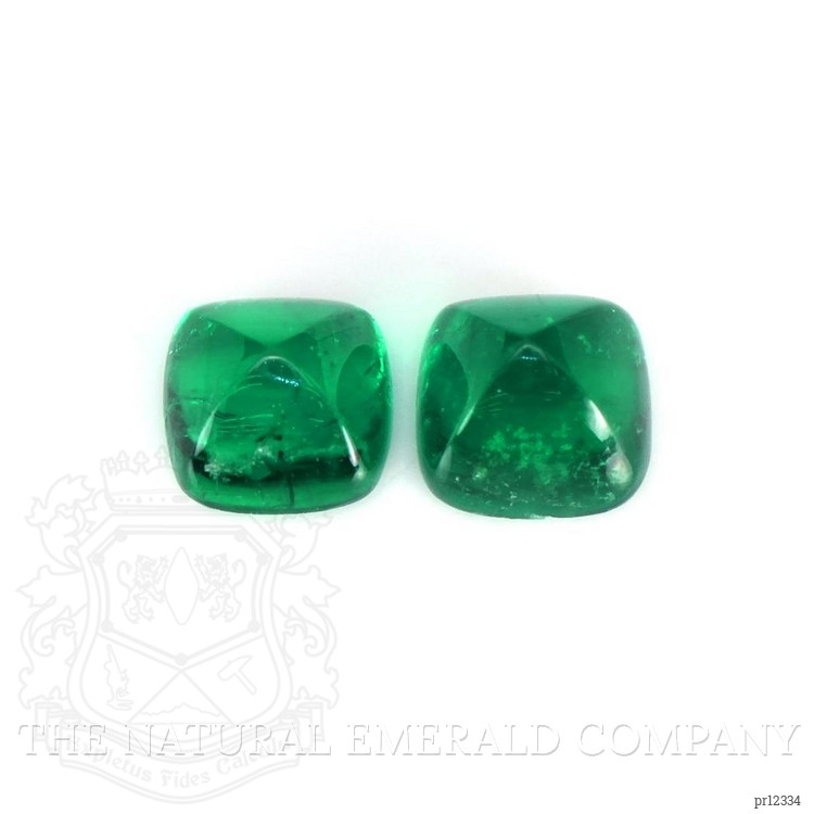 2.09 Ct.Tw. Cabochon Emerald Pair from Afghanistan