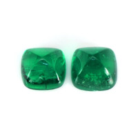 2.09 Ct.Tw.Total Carat Weight Cabochon Emerald Pair from Afghanistan Video