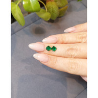 2.09 Ct.Tw.Total Carat Weight Cabochon Emerald Pair from Afghanistan Life Style
