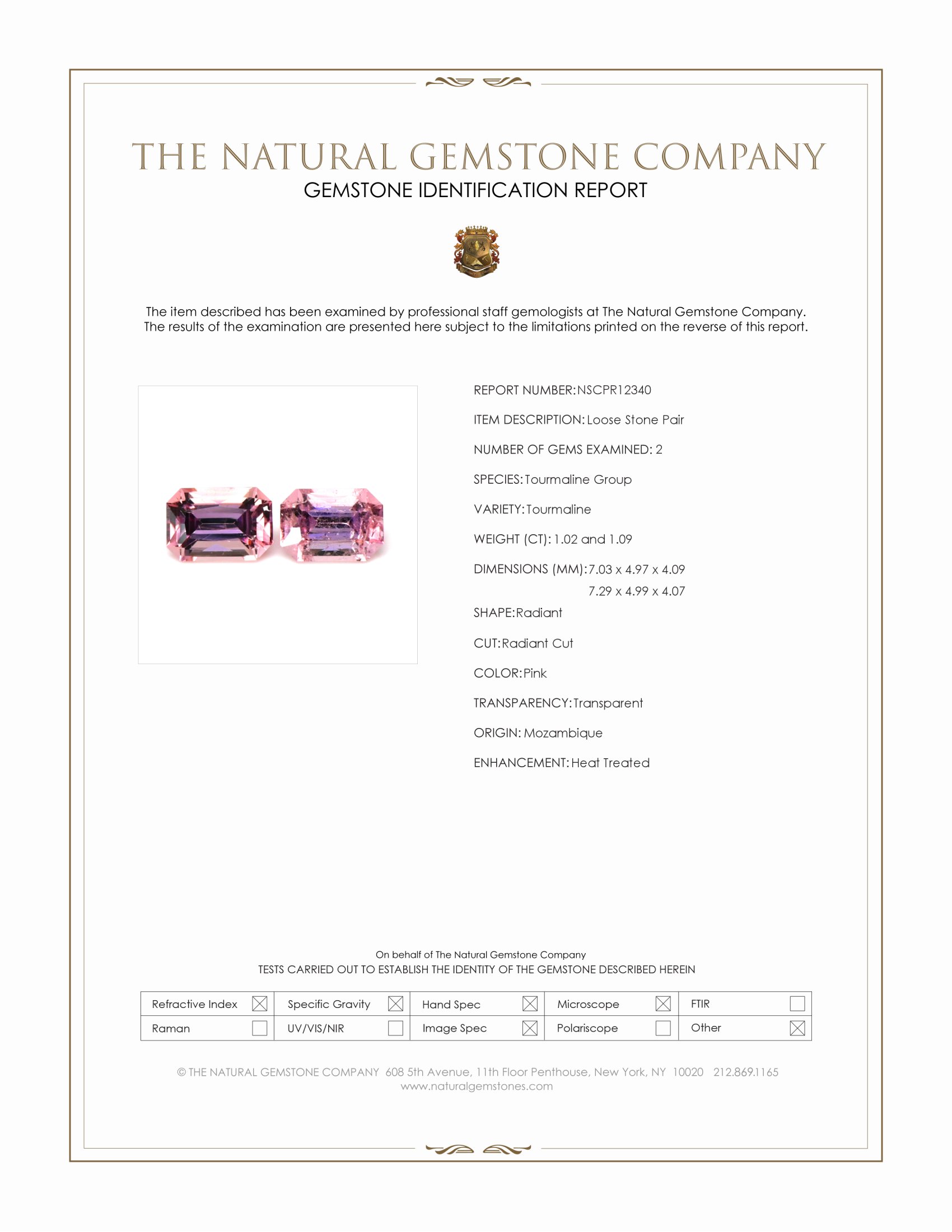 2.11 Ct.Tw. Tourmaline Pair from Mozambique