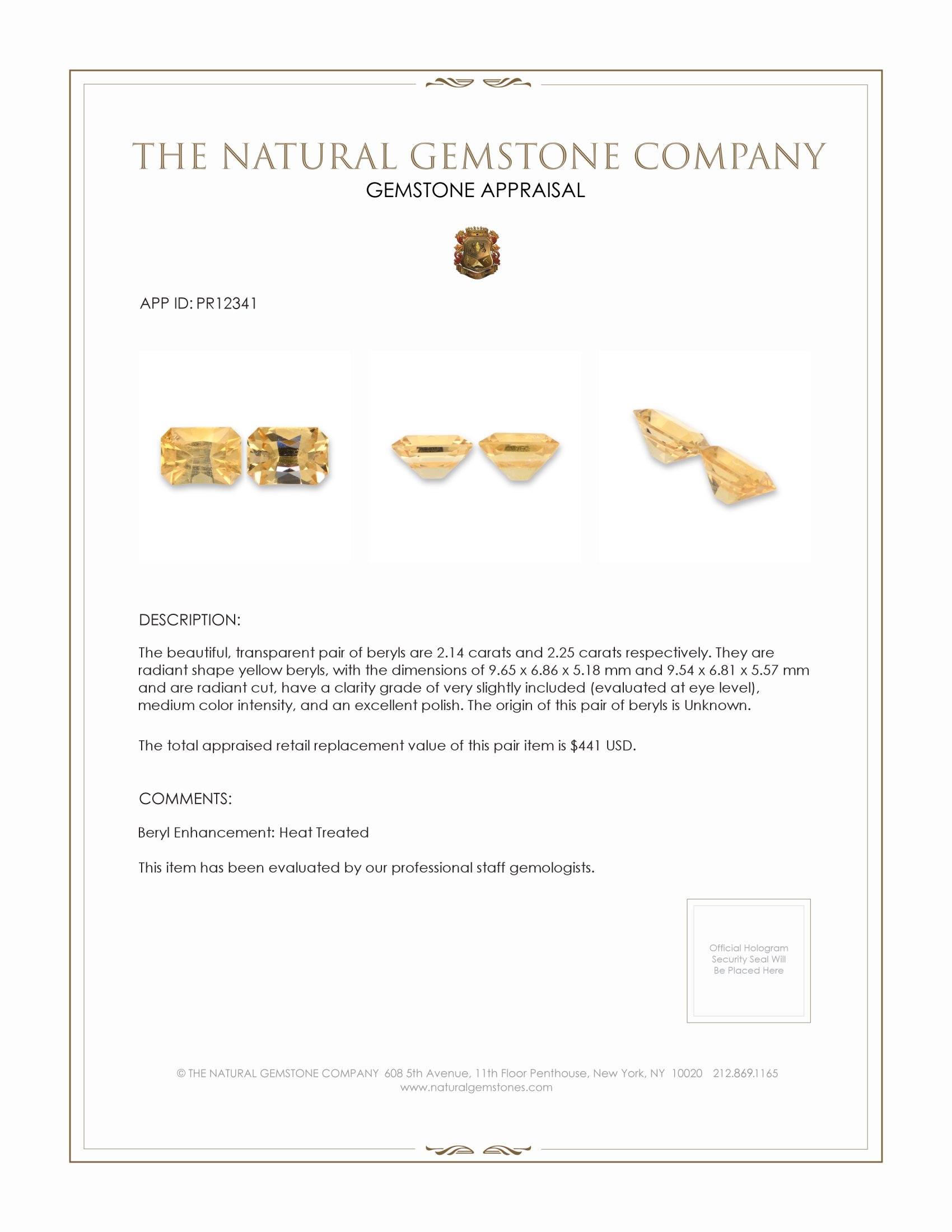 4.39 Ct.Tw. Beryl Pair