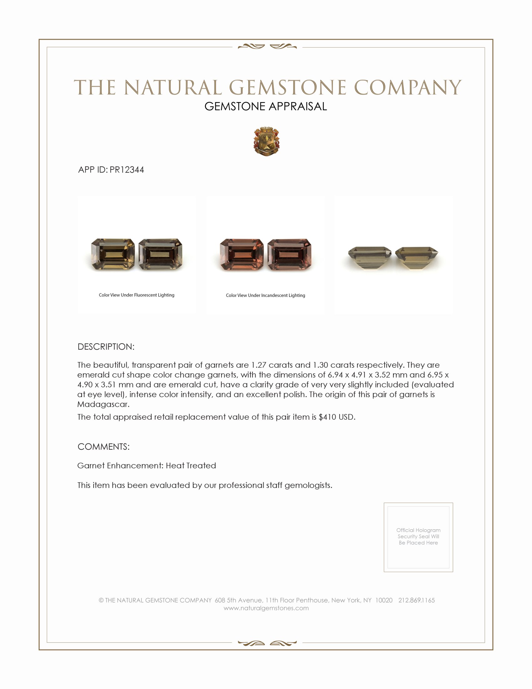 2.57 Ct.Tw. Garnet Pair from Madagascar