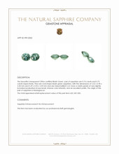 1.49 Ct.Tw.Total Carat Weight Bluish Green Sapphire Pair from Madagascar Appraisal