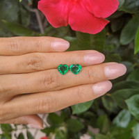 3.13 Ct.Tw.Total Carat Weight Emerald Pair from Zambia Life Style