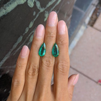 6.75 Ct.Tw.Total Carat Weight Emerald Pair from Colombia Life Style