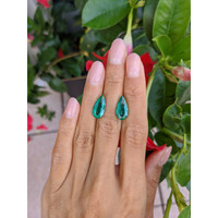6.75 Ct.Tw.Total Carat Weight Emerald Pair from Colombia Life Style