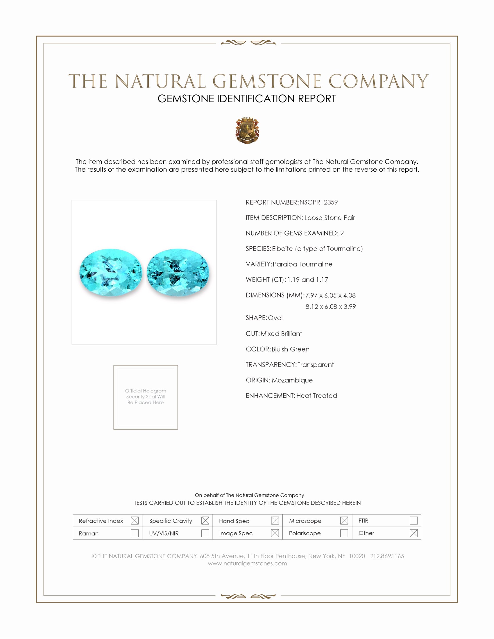 2.36 Ct.Tw. Paraiba Tourmaline Pair from Mozambique