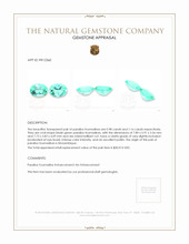2.14 Ct.Tw.Total Carat Weight Bluish Green Paraiba Tourmaline Pair from Mozambique Appraisal