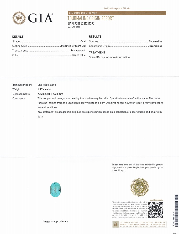 2.14 Ct.Tw. Bluish Green Paraiba Tourmaline Pair from Mozambique