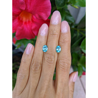 2.14 Ct.Tw.Total Carat Weight Paraiba Tourmaline Pair from Mozambique Life Style