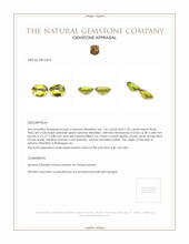 2.91 Ct.Tw.Total Carat Weight Yellowish Green Sphene (Titanite) Pair from Madagascar Appraisal