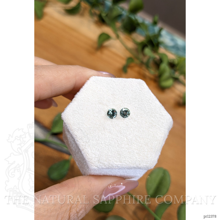 0.85 Ct.Tw. Green Sapphire Pair from Montana