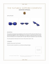 1.90 Ct.Tw.Total Carat Weight Blue Sapphire Pair from Ceylon (Sri Lanka) Appraisal