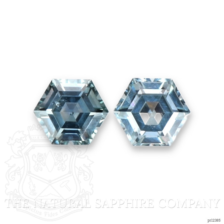 1.37 Ct.Tw. Greenish Blue Sapphire Pair from Montana