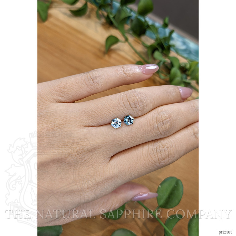 1.37 Ct.Tw. Greenish Blue Sapphire Pair from Montana