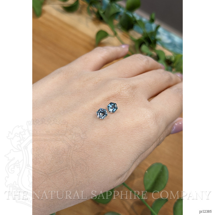 1.37 Ct.Tw. Greenish Blue Sapphire Pair from Montana