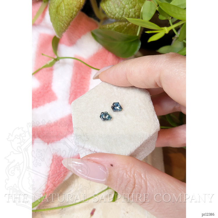 1.21 Ct.Tw. Greenish Blue Sapphire Pair from Montana