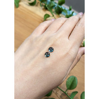 2.75&nbsp;Ct.Tw.Total Carat Weight Greenish Blue Cabochon Sapphire Pair from Ceylon (Sri Lanka) Life Style