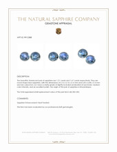 2.88 Ct.Tw.Total Carat Weight Blue Cabochon Sapphire Pair from Mozambique Appraisal