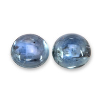 2.88 Ct.Tw.Total Carat Weight Blue Cabochon Sapphire Pair from Mozambique Video
