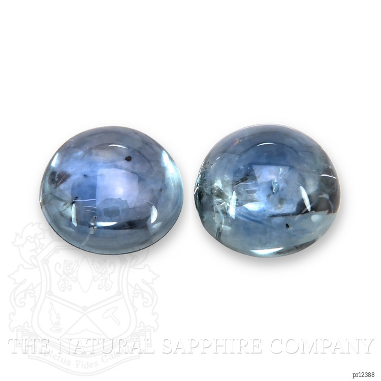 2.88 Ct.Tw. Blue Cabochon Sapphire Pair from Mozambique