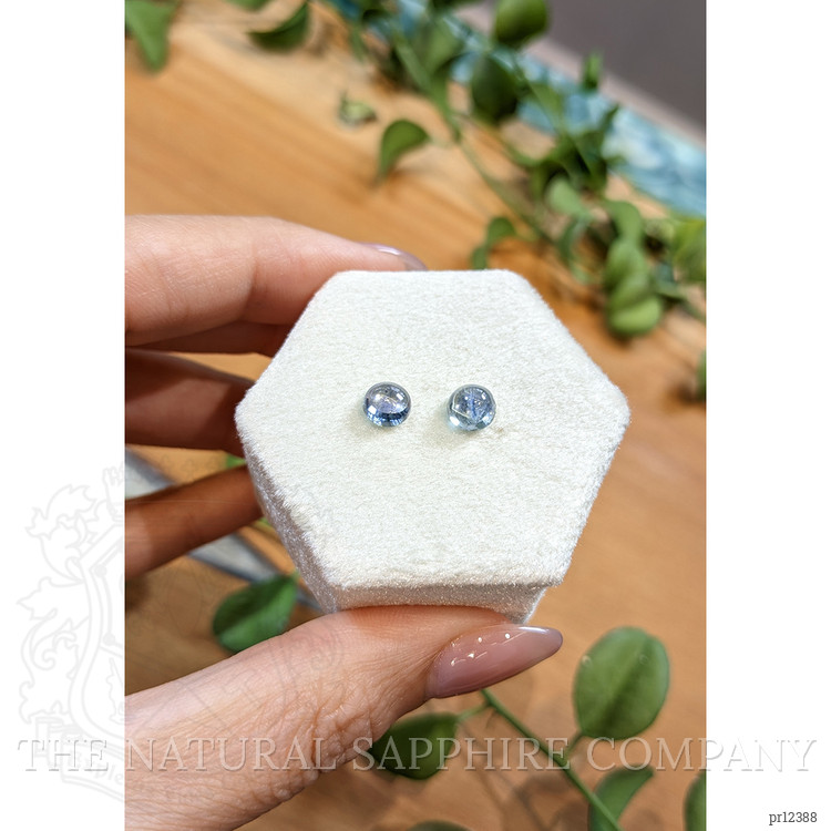 2.88 Ct.Tw. Blue Cabochon Sapphire Pair from Mozambique