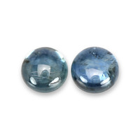 2.75 Ct.Tw.Total Carat Weight Greenish Blue Cabochon Sapphire Pair from Montana Video