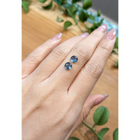 2.75 Ct.Tw.Total Carat Weight Greenish Blue Cabochon Sapphire Pair from Montana Life Style