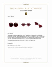 1.24 Ct.Tw.Total Carat Weight Ruby Pair from Mozambique Appraisal