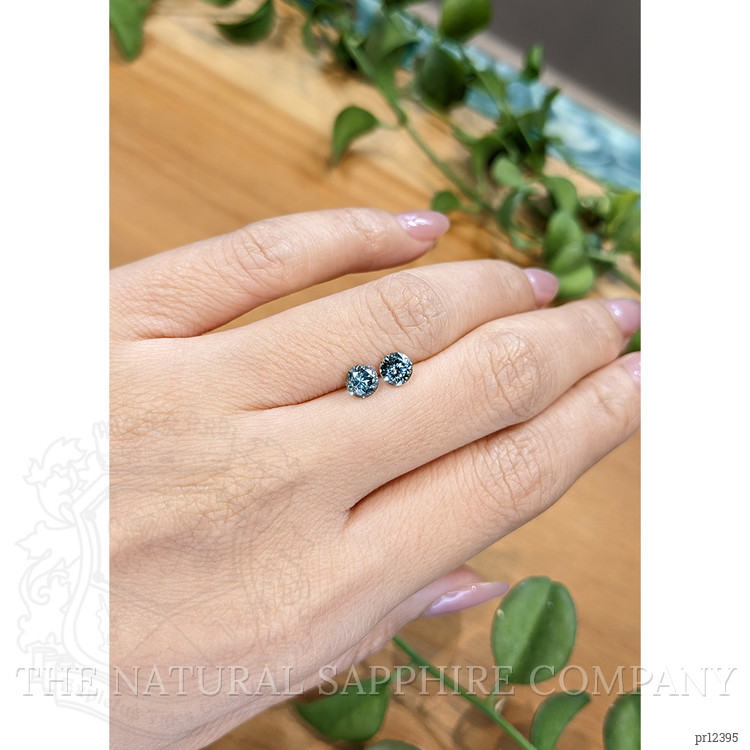 1.29 Ct.Tw. Bluish Green Sapphire Pair from Montana