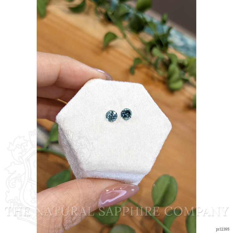 1.29 Ct.Tw. Bluish Green Sapphire Pair from Montana