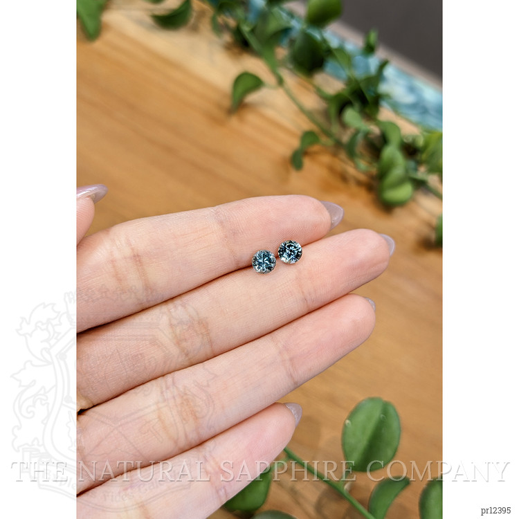 1.29 Ct.Tw. Bluish Green Sapphire Pair from Montana