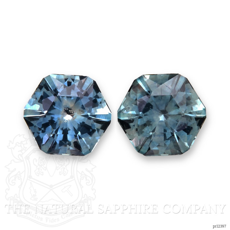 1.12 Ct.Tw. Greenish Blue Sapphire Pair from Montana