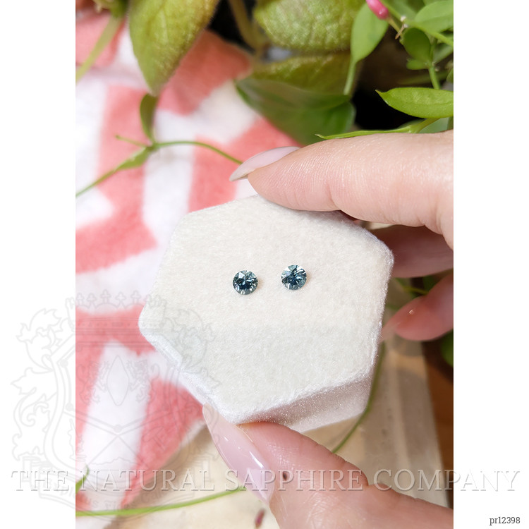 1.00 Ct.Tw. Greenish Blue Sapphire Pair from Montana