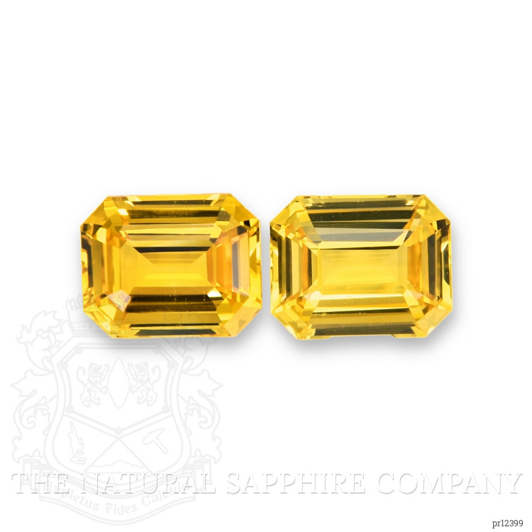 13.89 Ct.Tw. Yellow Sapphire Pair from Ceylon (Sri Lanka)