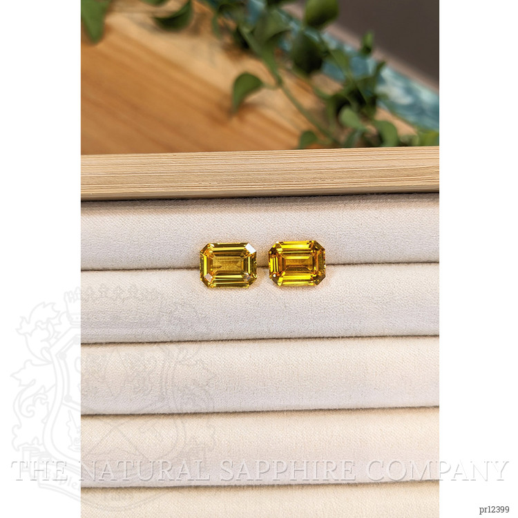 13.89 Ct.Tw. Yellow Sapphire Pair from Ceylon (Sri Lanka)