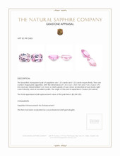3.04 Ct.Tw.Total Carat Weight Pink Sapphire Pair from Ceylon (Sri Lanka) Appraisal