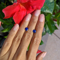 2.10&nbsp;Ct.Tw.Total Carat Weight Blue Sapphire Pair from Ceylon (Sri Lanka) Life Style