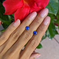2.08&nbsp;Ct.Tw.Total Carat Weight Blue Sapphire Pair from Ceylon (Sri Lanka) Life Style
