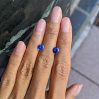 2.08&nbsp;Ct.Tw.Total Carat Weight Blue Sapphire Pair from Ceylon (Sri Lanka) Life Style