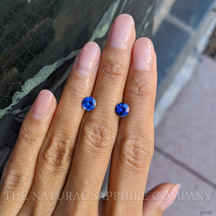 2.08 Ct.Tw. Blue Sapphire Pair from Ceylon (Sri Lanka)