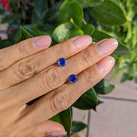2.08&nbsp;Ct.Tw.Total Carat Weight Blue Sapphire Pair from Ceylon (Sri Lanka) Life Style