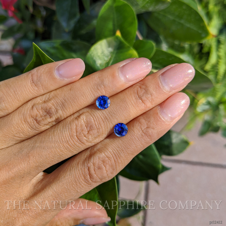 2.08 Ct.Tw. Blue Sapphire Pair from Ceylon (Sri Lanka)