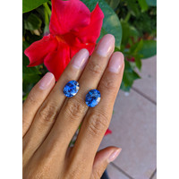 11.83&nbsp;Ct.Tw.Total Carat Weight Blue Sapphire Pair from Madagascar Life Style