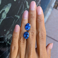 11.83&nbsp;Ct.Tw.Total Carat Weight Blue Sapphire Pair from Madagascar Life Style