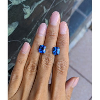 6.64&nbsp;Ct.Tw.Total Carat Weight Blue Sapphire Pair from Ceylon (Sri Lanka) Life Style