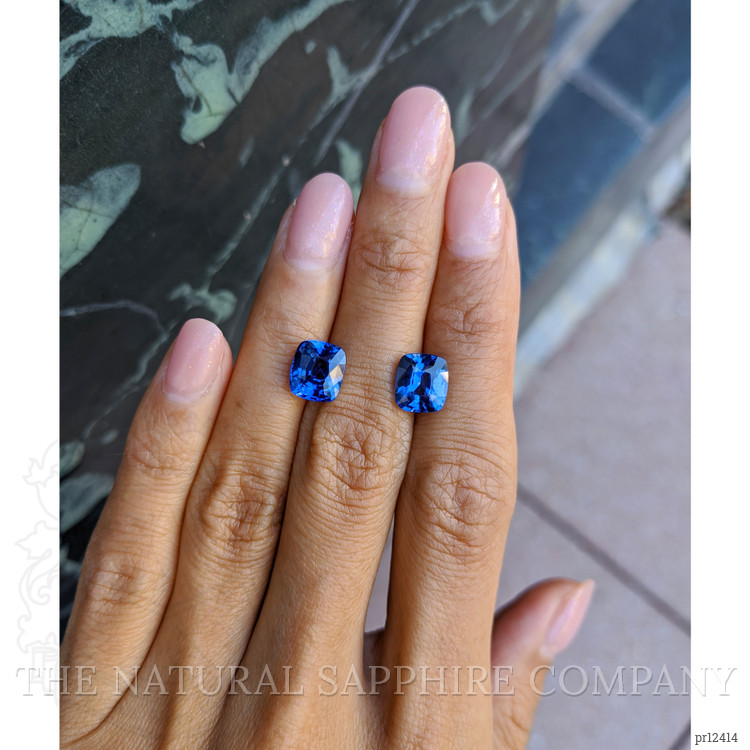 6.64 Ct.Tw. Blue Sapphire Pair from Ceylon (Sri Lanka)